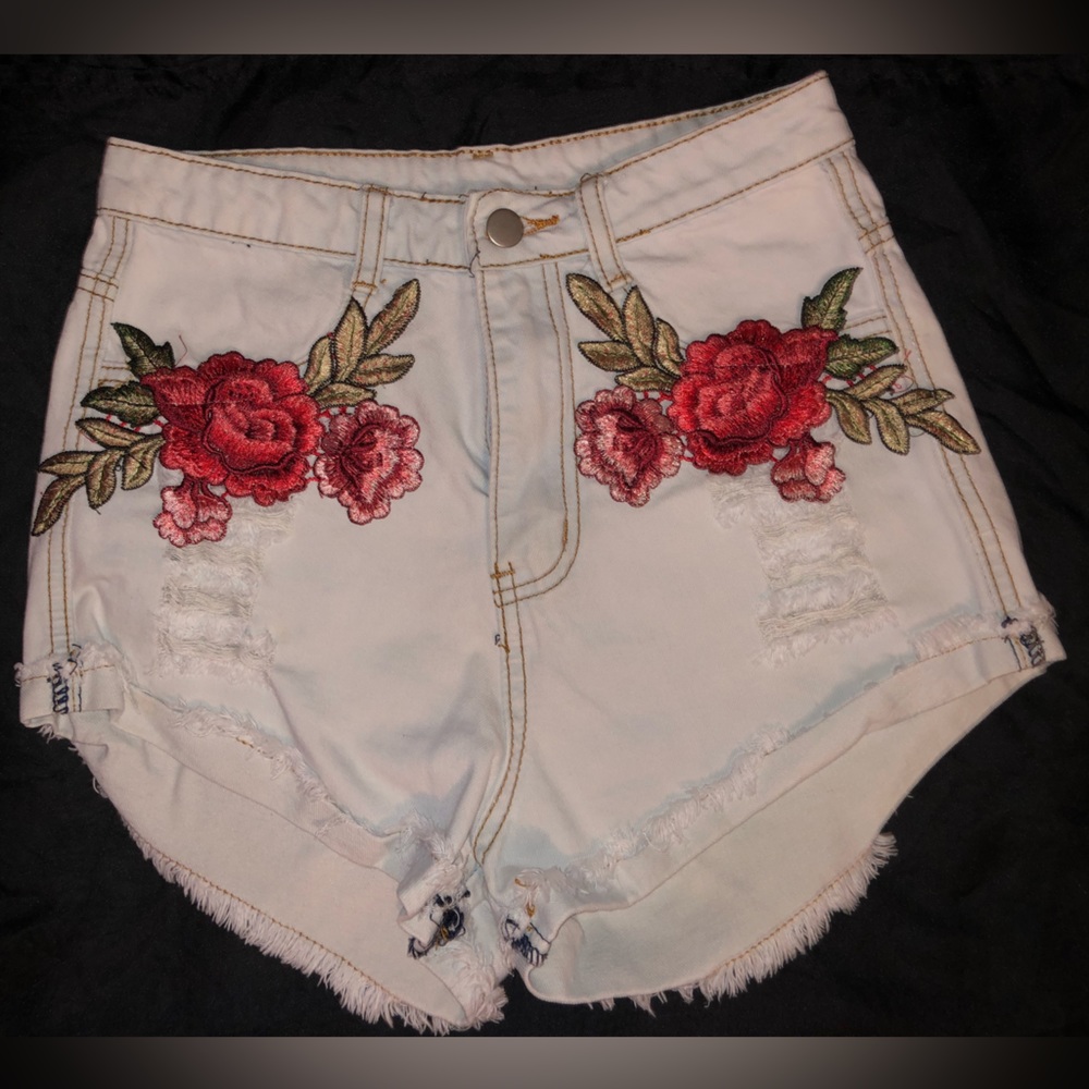 WINDSOR HIGH WAISTED EMBELLISHED SHORTS